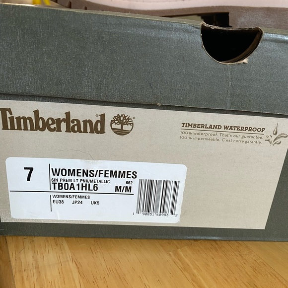 Womens Timberland 6 inch Premium nubuck leather boots pink and rose gold size 7 - Picture 3 of 9